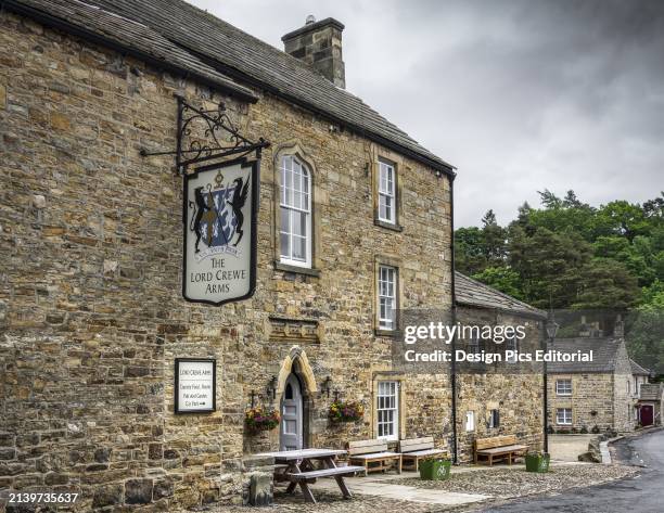 The Lord Crewe Arms Hotel was built in 1165 as an abbot's lodge, with a cloister and guesthouse for visiting clergy. Blanchland, Northumberland,...