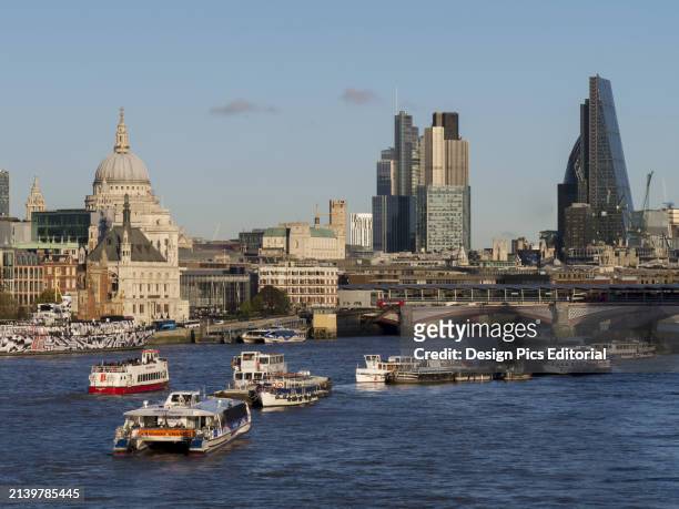St. Paul's Cathedral and City Skyline. London, England.