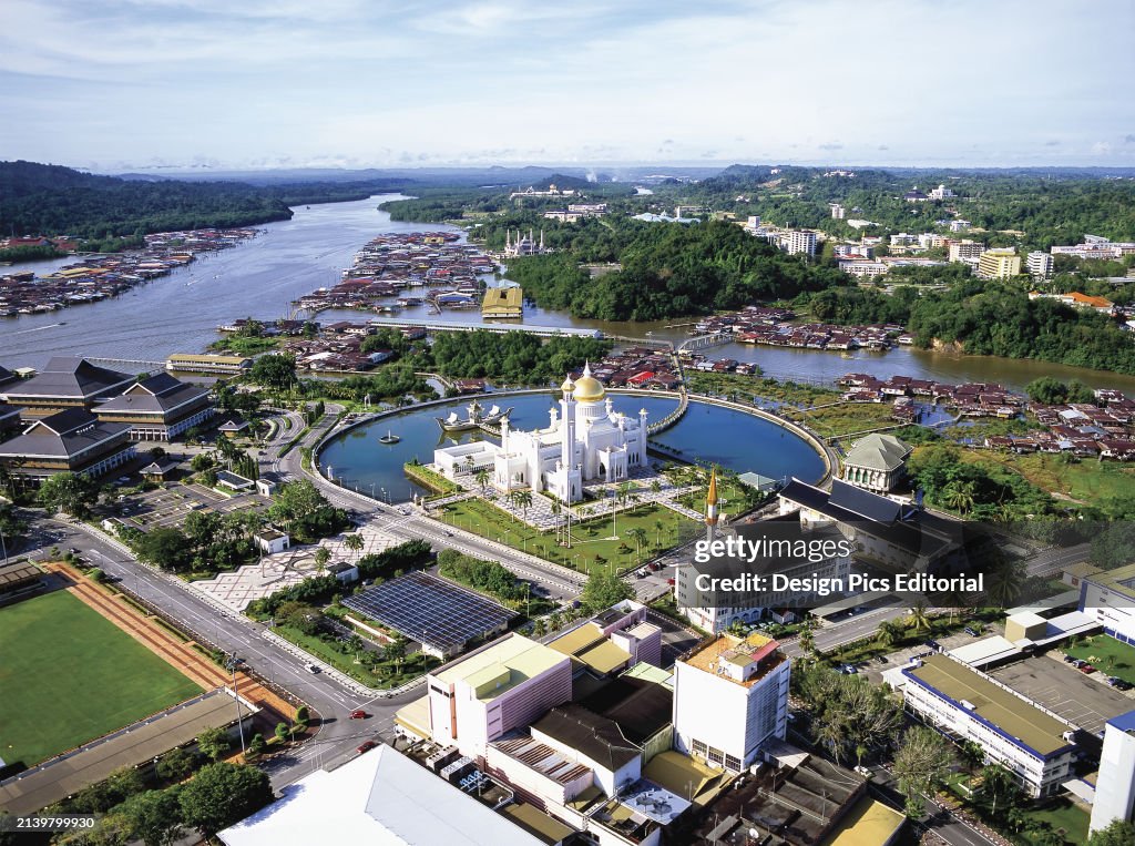 Aerial View of Bandar Seri Begawan, The Capital of Brunei. Bandar Seri Begawan, Brunei