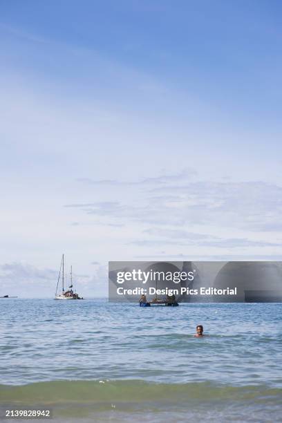 Group of Backpackers Decide To Build Their Own Raft and Attempt To Raft From Langkawi, Malaysia To Ko Lipe, Thailand. Cenang, Langkawi, Malaysia.