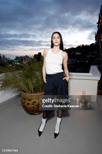 Amelia Gray attends the FRAME & Amelia Gray dinner at the Chateau Marmont at Chateau Marmont on April 04, 2024 in Los Angeles, California.