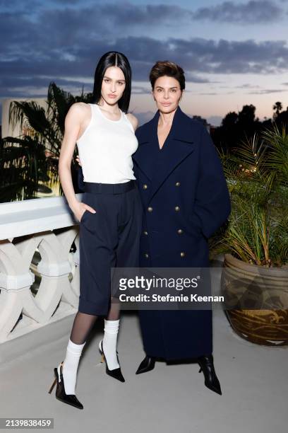 Amelia Gray and Lisa Rinna attend the FRAME & Amelia Gray dinner at the Chateau Marmont at Chateau Marmont on April 04, 2024 in Los Angeles,...