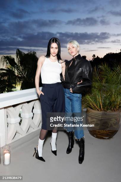 Amelia Gray and Delilah Belle attend the FRAME & Amelia Gray dinner at the Chateau Marmont at Chateau Marmont on April 04, 2024 in Los Angeles,...