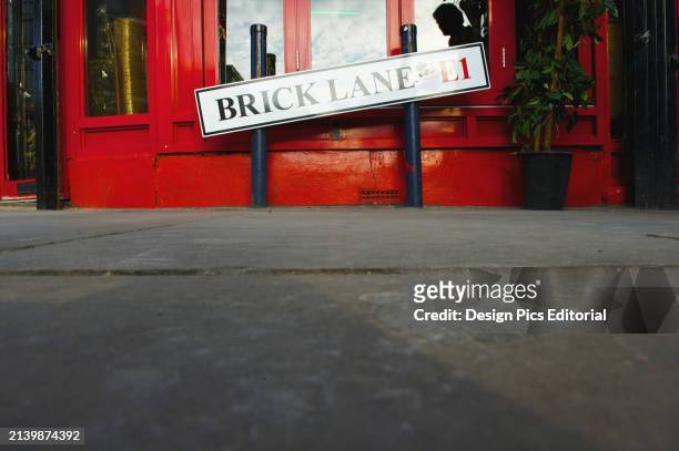 Sign For Brick Lane. London, England.