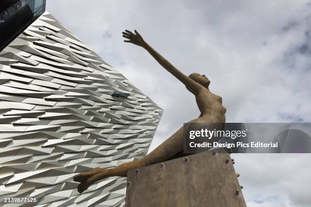 United Kingdom, Northern Ireland, Sculpture near Titanic Exhibition Centre; Belfast.