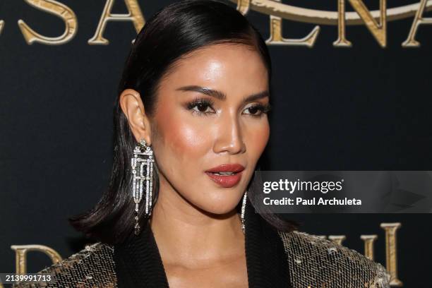 Aulia Sarah attends the Los Angeles special screening of "Badarawuhi di Desa Penari" at AMC Century City 15 on April 04, 2024 in Century City,...