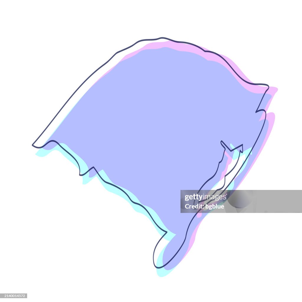Carte du Rio Grande do Sul dessinée à la main - violet avec contour noir - design tendance