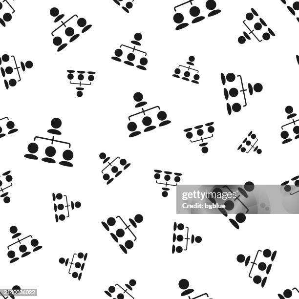 hierarchie. nahtloses muster. symbole auf weißem hintergrund - organigramm stock-grafiken, -clipart, -cartoons und -symbole