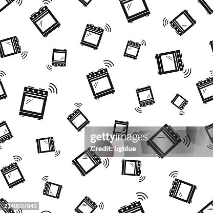 Smart range. Seamless pattern. Icons on white background Smart range. Seamless pattern. Icons on white background