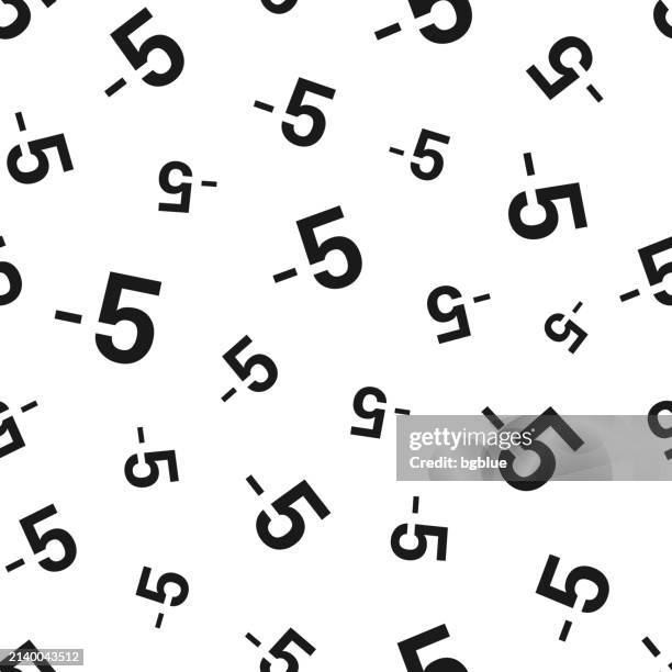 -5, minus five. seamless pattern. icons on white background - algebra background stock illustrations