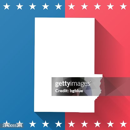 Putnam County Indiana Map On Blue And Red Background High-Res Vector ...