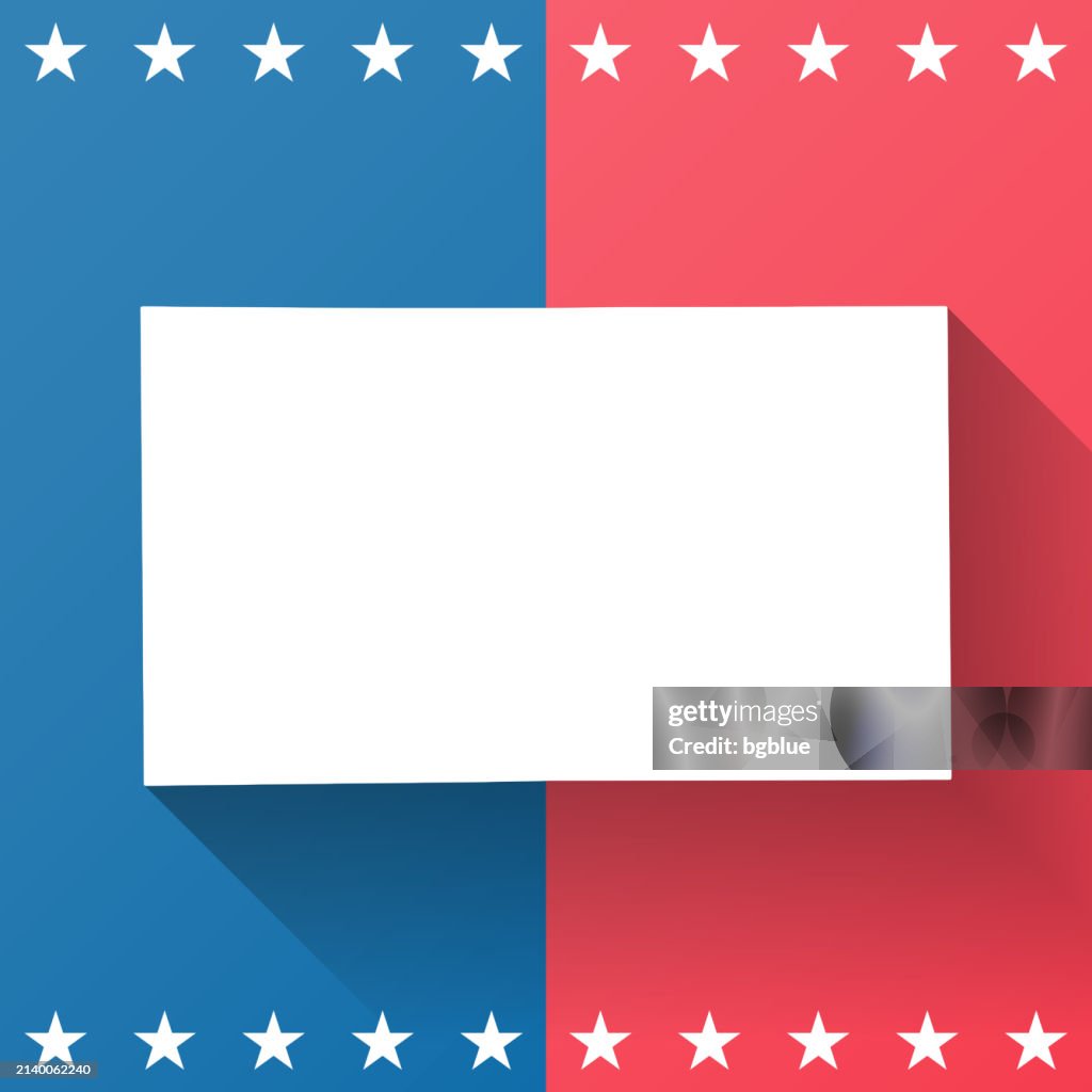 Gillespie County, Texas. Map on blue and red background