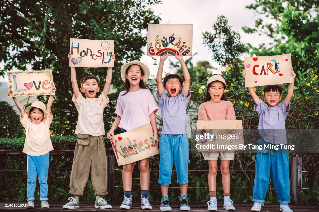 Children First Values Joyful Spirits Children Holding And Championing Values With Handmade ...