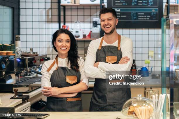 cheerful barista - small business stock pictures, royalty-free photos & images