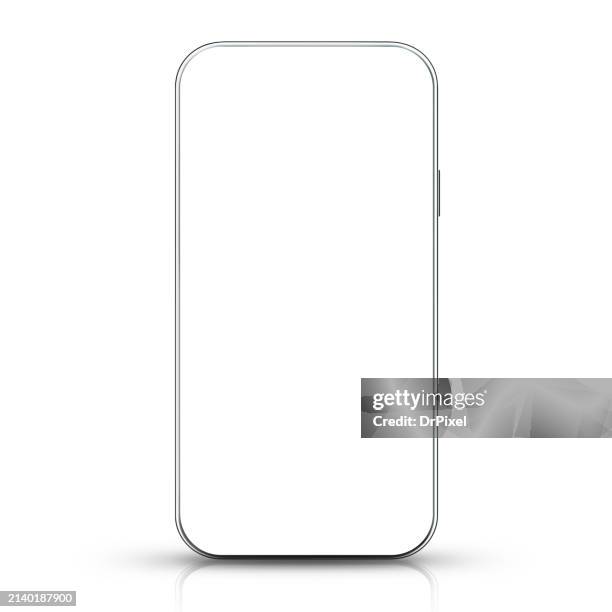 modern smartphone with clipping path for the screen - movilidad fotografías e imágenes de stock