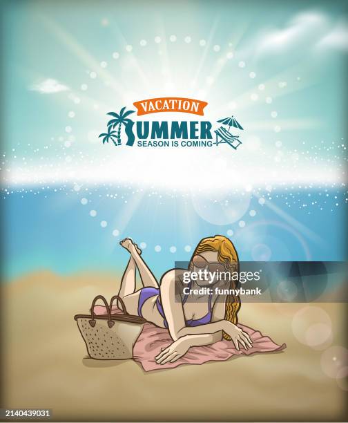 ilustraciones, imágenes clip art, dibujos animados e iconos de stock de escudo de los bañistas - bolsa de playa