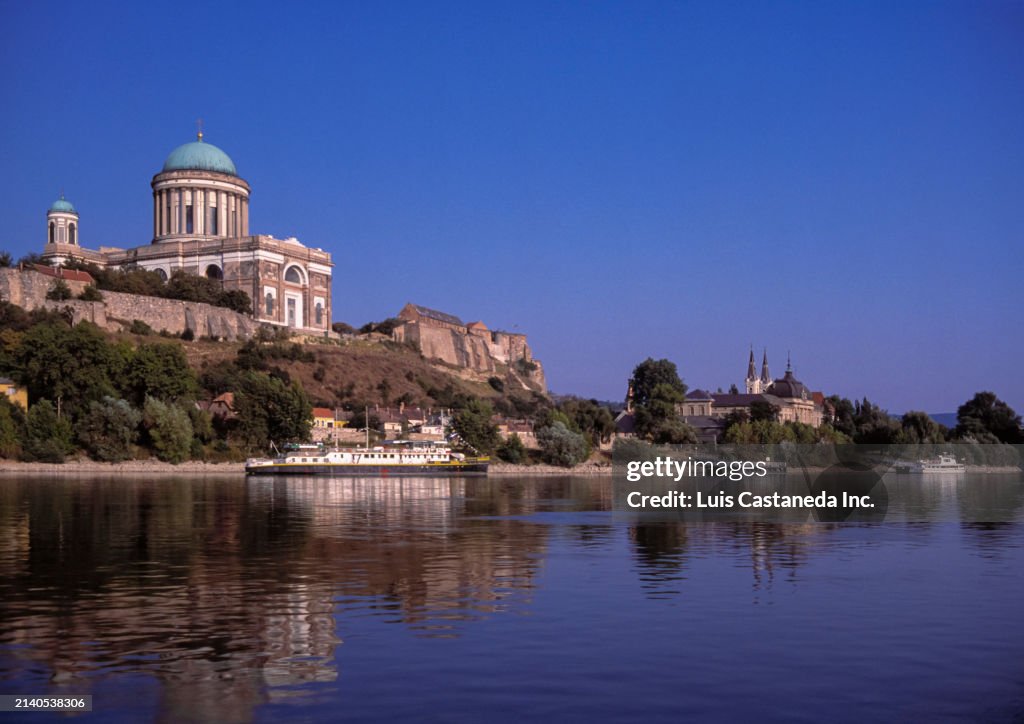 View of Esztergom Basilica from the Danube. Hungary