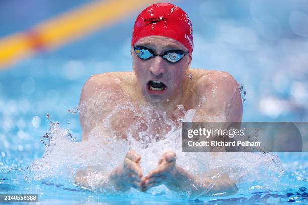 Max Litchfield of Loughborough PC competes in the Men's 200m IM - Heat during day four of the British Swimming Championships 2024 on April 05, 2024...