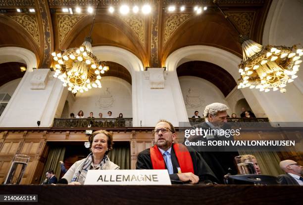 Germany's Director General of Legal Affairs Tania von Uslar-Gleichen attends a hearing at the International Court of Justice in a case filed by...