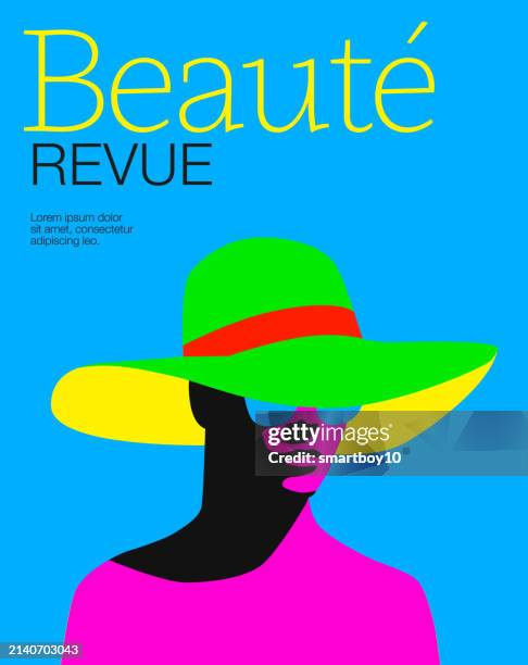 fashion magazine cover template - french - french language stock illustrations