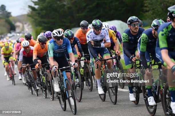 Sam Bennett of Ireland and Decathlon AG2R La Mondiale Team and Matyas Kopecky of Czech Republic and Team Novo Nordisk - White best young jersey...