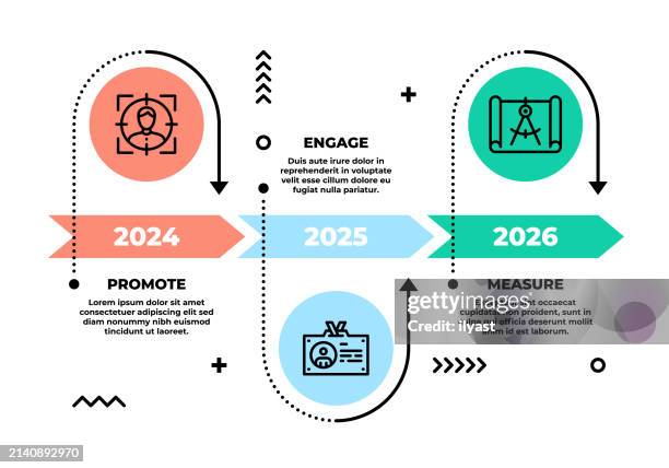 stockillustraties, clipart, cartoons en iconen met action plan design for employee engagement - stappenplan