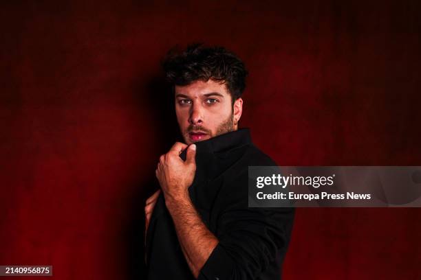 Singer Blas Canto poses for Europa Press at the Warner offices, April 5 in Madrid, Spain. Blas Canto Moreno is a Spanish singer known for being a...