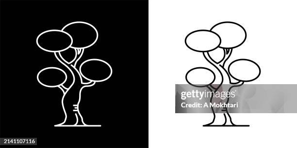 bonsai tree icon. - small tree forest stock illustrations