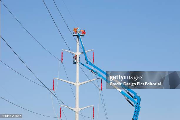 Utility Company Servicing High Voltage Transmission Lines; Edmonton, Alberta, Canada