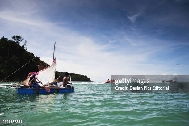 Group of Backpackers Decide To Build Their Own Raft and Attempt To Raft From Langkawi, Malaysia To Ko Lipe, Thailand. Cenang, Langkawi, Malaysia.