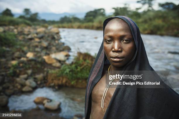 Young Suri Man In A Village, Omo Region, Southwest Ethiopia. Kibish, Ethiopia.