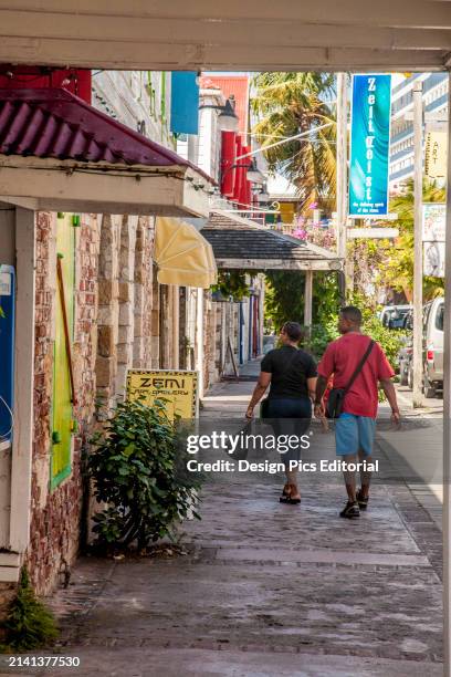 Shopping district at the cruise terminal in St. John's on the island of Antigua. St. John's, Antigua, Antigua and Barbuda.