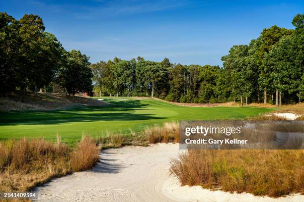 General view of the fifth hole at Bethpage Black Course, host of the 2025 Ryder Cup, on September 19, 2022 in Farmingdale, New York.