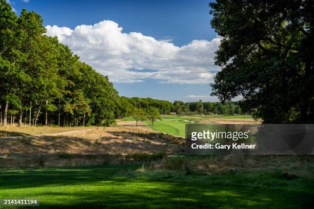 General view of the 16th hole at Bethpage Black Course, host of the 2025 Ryder Cup, on September 19, 2022 in Farmingdale, New York.