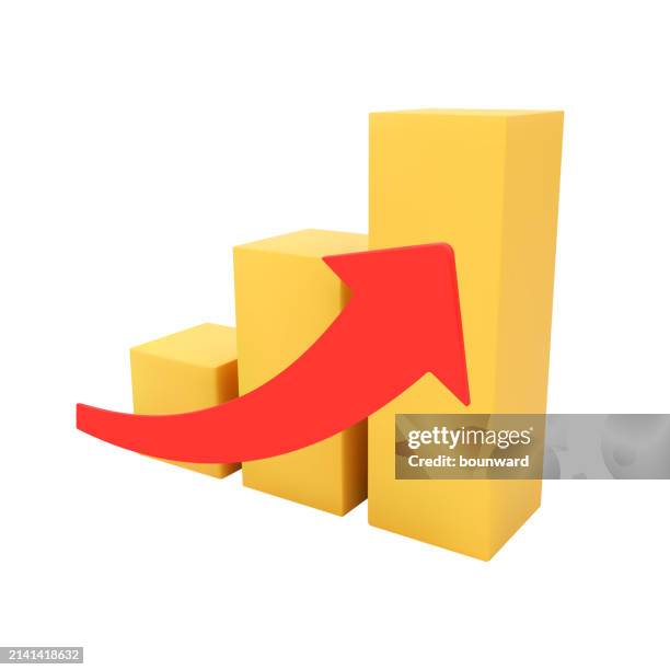 3d infographic element - growth chart stock illustrations