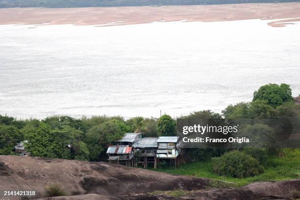 View of the Orinoco River, Colombia's border with Venezuela, taken from Cerro de la Bandera on April 05, 2024 in Puerto Carreño, Colombia. Puerto...