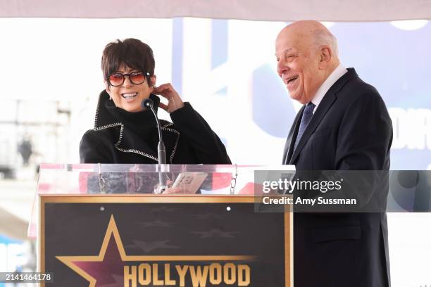 Diane Warren and Charles Fox attend the ceremony honoring Charles Fox with a star on the Hollywood Walk of Fame on April 05, 2024 in Hollywood,...