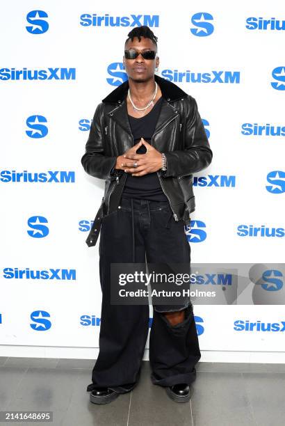 Lucky Daye visits SiriusXM at SiriusXM Studios on April 05, 2024 in New York City.