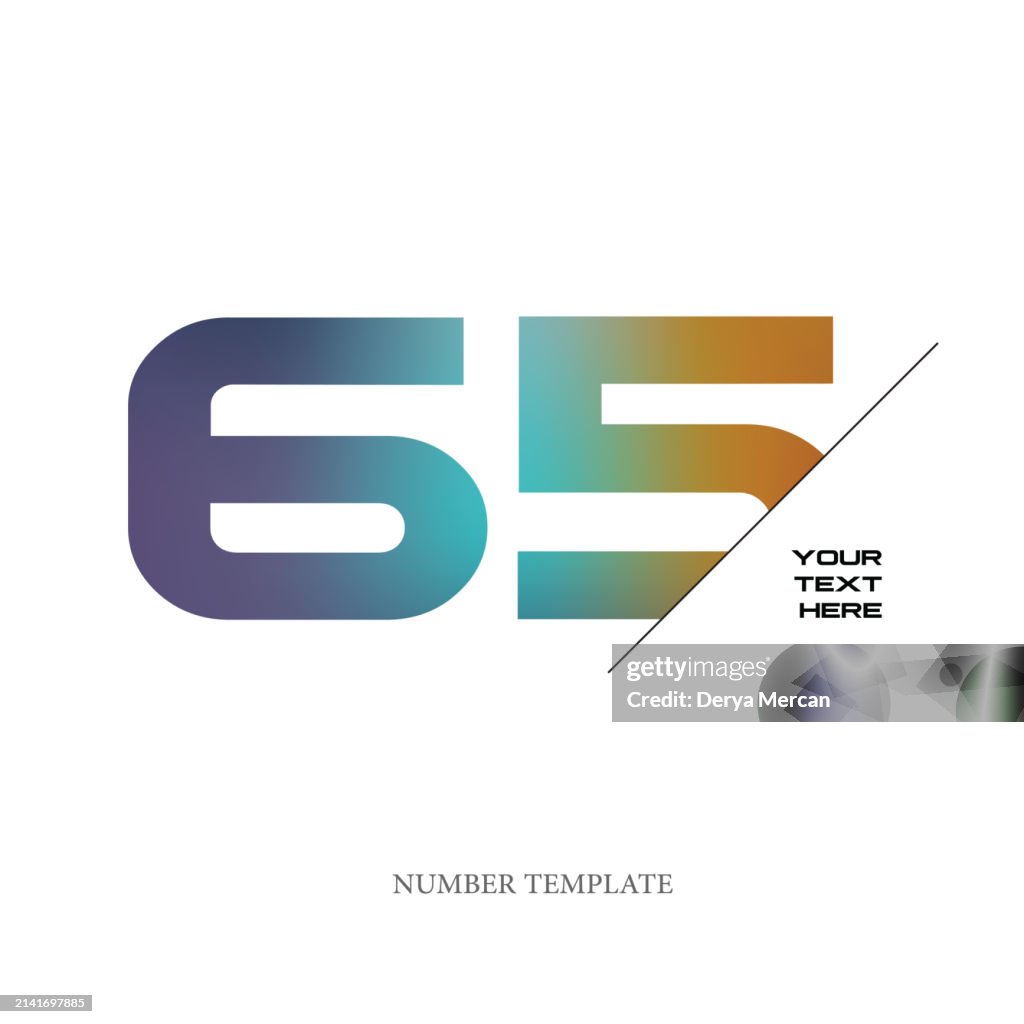 Numbers 65 Word Number 65 Stock Illustration Number Template Design Vector Illustration ...
