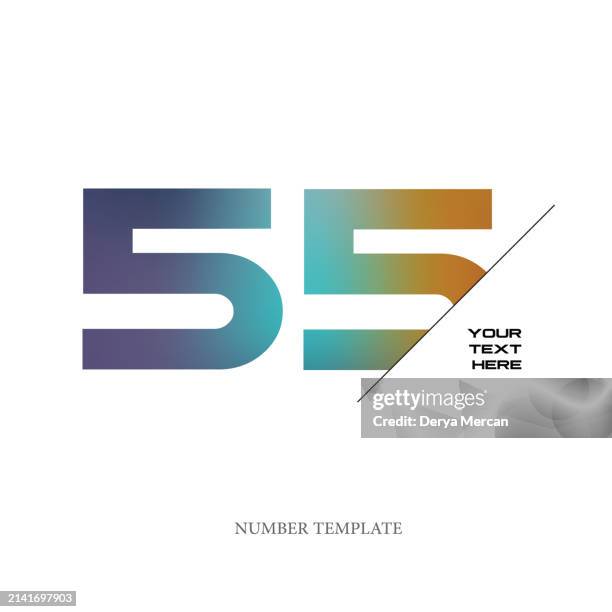 55 Vector Number Number 55 Stock Illustration Number Template Design Vector Illustration ...