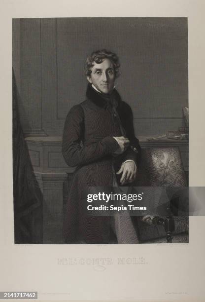 Count Molé, Luigi Calamatta, 1801-1868 Graphic Art, Copper Engraving, When Jean-Auguste-Dominique Ingres painted the portrait of Mathieu Louis Count...