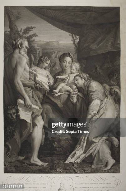 The Madonna of Saint Jerome , Mauro Gandolfi Graphic Art, Copper Engraving, In AD 386, the Father of the Church Jerome settled in Bethlehem. Over the...