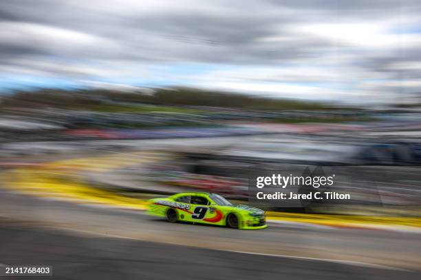 Brandon Jones, driver of the Menards/Scotts Chevrolet, drives during practice for the NASCAR Xfinity Series DUDE Wipes 250 at Martinsville Speedway...