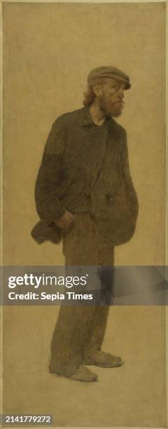 La Bouchée de pain, three-quarter length man wearing a cap, hands in pockets, Pelez, Fernand, Painter, About 1904, 1st quarter 20th century,...