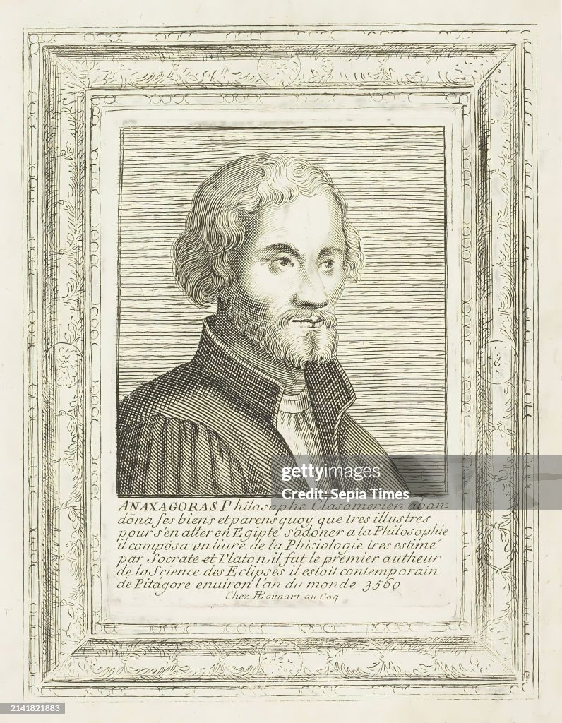Anaxagoras Abandoned Clasomerian Philosopher, Gave His Property and Relatives, Although Very Illustrious, To Settle Down in Egypt To Devote Himself To Philosophy, He Composed A Highly Esteemed Book of Phisiology, By Socrates and Plato He Was The First Aut