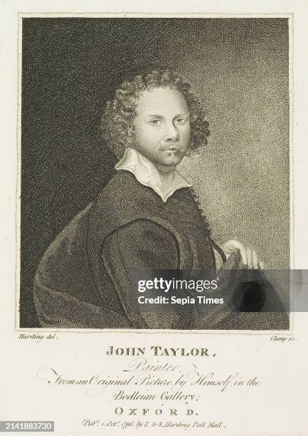 Harding Del. Clamp Sc. John Taylor, Painter. From An Original Picture, By Himself, In The, Bodleian Gallery;, Oxford. Pub.d 1. Oct.r 1796. By E. & S....