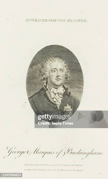 George Marquis of Buckingham. Drawn from the life by W.H.Brown, Engraved by W. Grainger, and Published, according to Act of Parliament, by C. Cooke,...