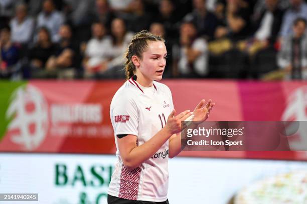 Madara CIBULSKA of Latvia during the Womens EHF EURO 2024 Qualifiers Phase match between France and Latvia at on April 7, 2024 in Saint-Etienne,...