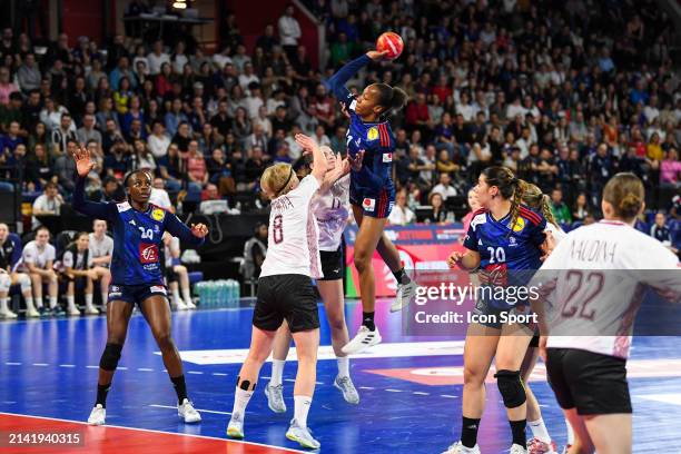 Orlane KANOR of France during the Womens EHF EURO 2024 Qualifiers Phase match between France and Latvia at on April 7, 2024 in Saint-Etienne, France.