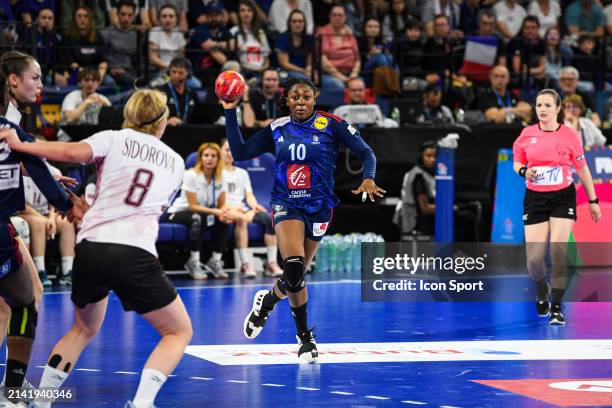 Grace ZAADI DEUNA of France during the Womens EHF EURO 2024 Qualifiers Phase match between France and Latvia at on April 7, 2024 in Saint-Etienne,...